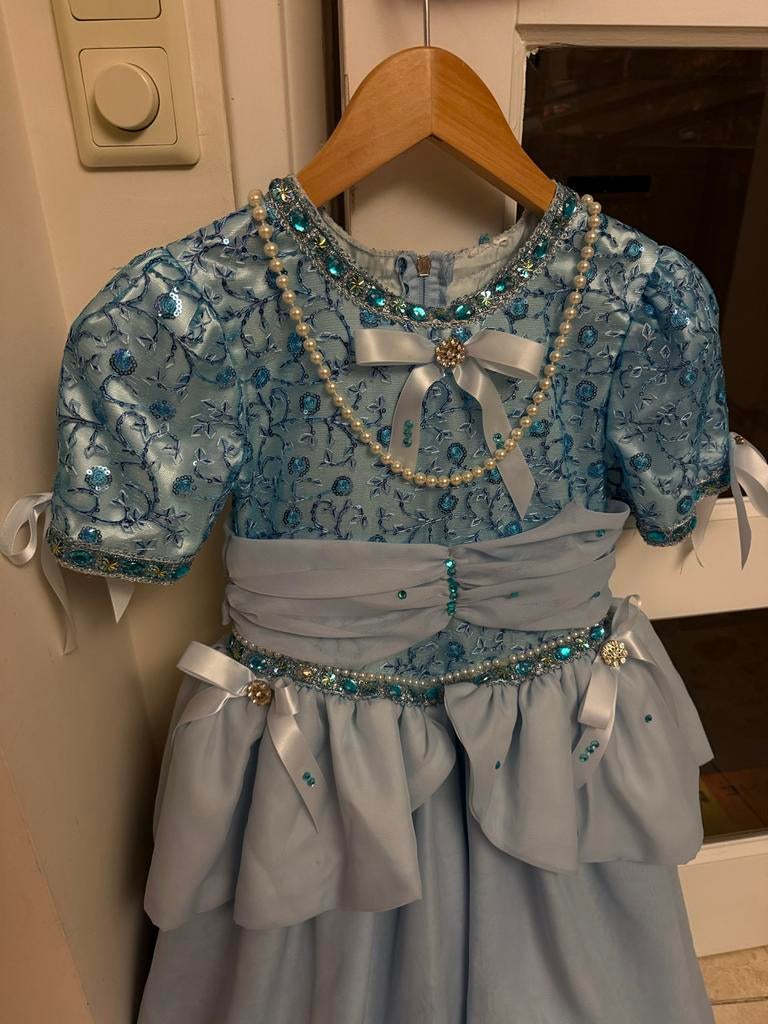 Meest Luxe Efteling jurk blauw ijs  (maat 128-134), Ophalen of Verzenden, Gebruikt, 122 t/m 128, Meisje