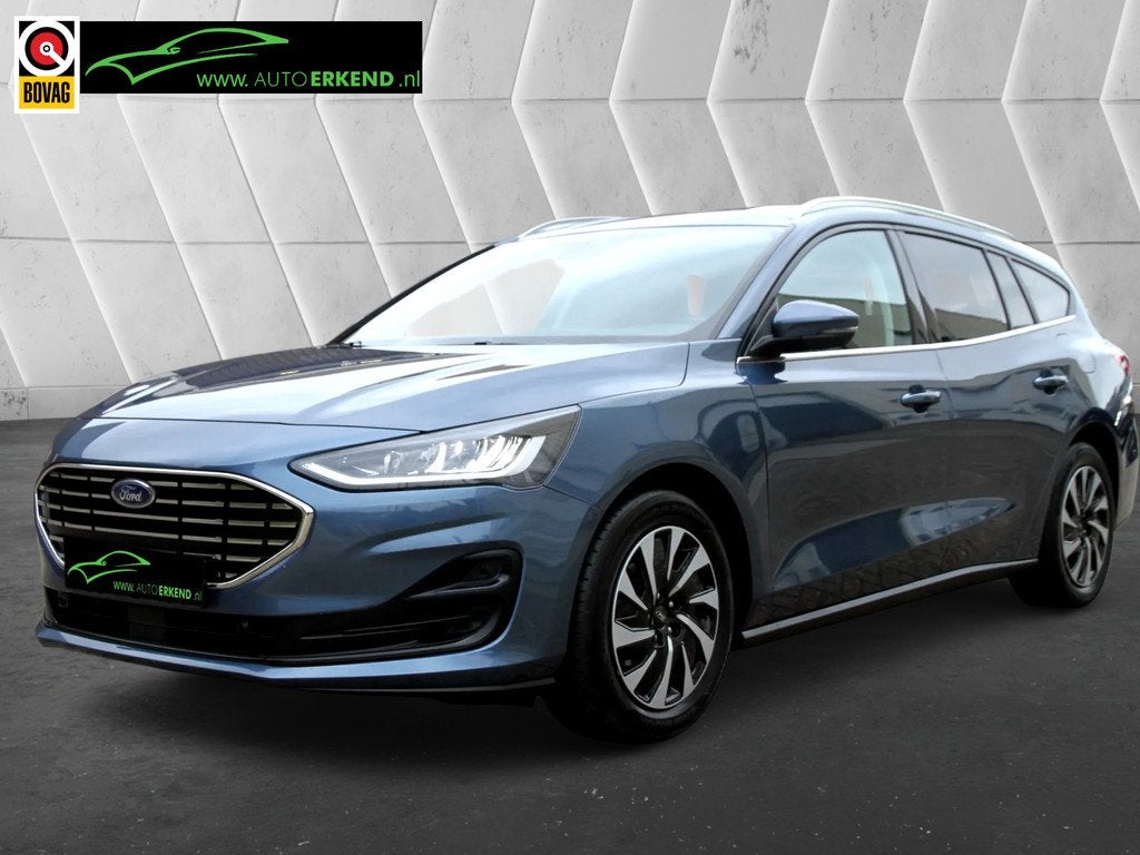 Ford FOCUS Wagon 1.0 EcoBoost Titanium X Business Hybrid, Gebruikt, 1295 kg, Blauw, Automatische klimaatregeling