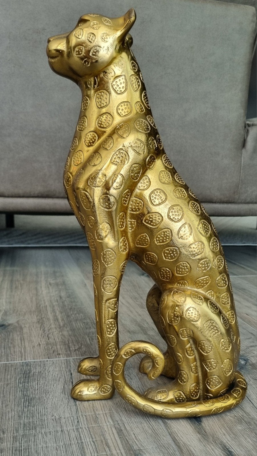 Panter 42cm, Huis en Inrichting, Woonaccessoires | Overige, Ophalen, Zo goed als nieuw, Goud, Metaal