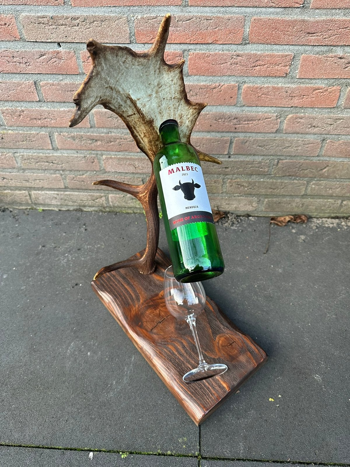 Wijnrek gewei wijnfleshouder edelhert damhert gewei bar wijn, Ophalen of Verzenden, Nieuw