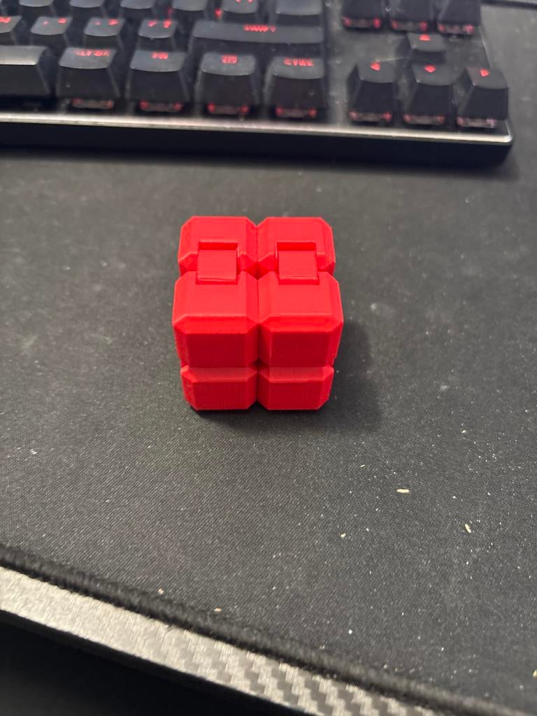 3D Geprinte Infinity Cube - Rood Fidget Speelgoed, Ophalen of Verzenden, Nieuw