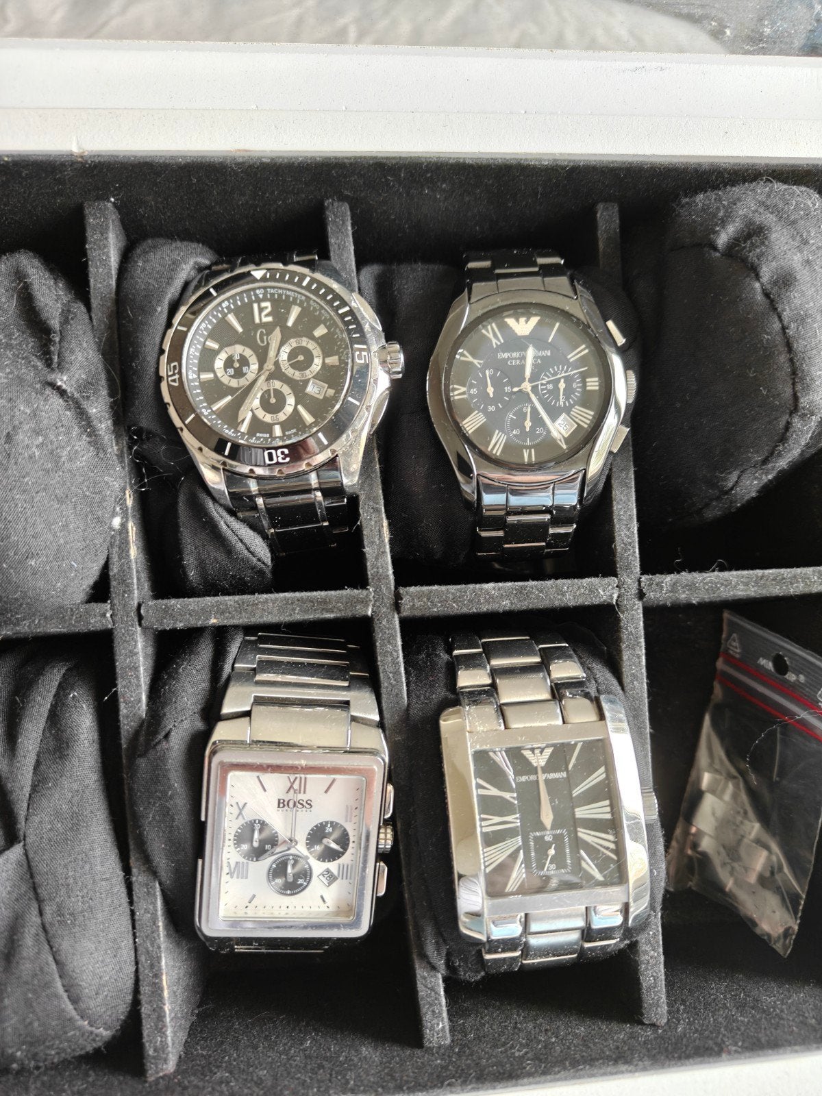 Armani, Guess Hugo boss horloge collectie, Ophalen, Staal, Overige merken