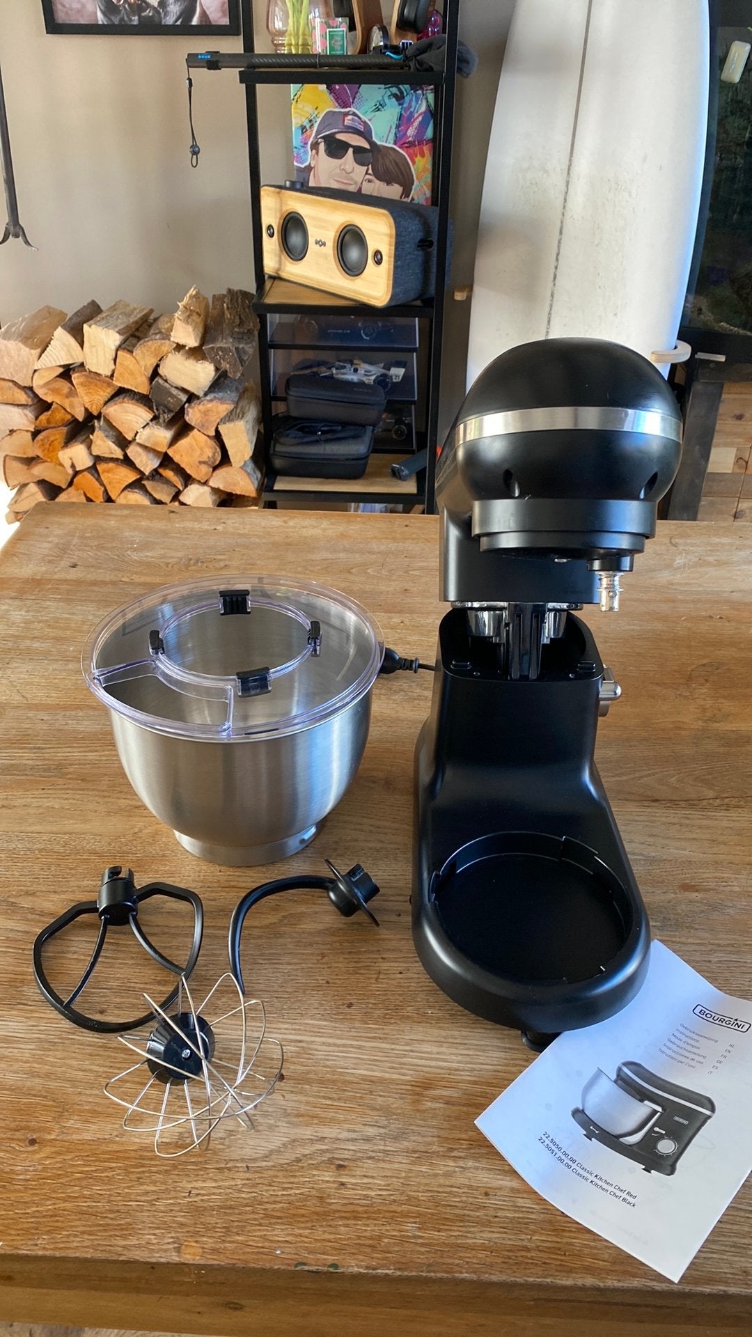 Bourgoni Krachtige Keukenmachine 1300W, Ophalen, 4 liter of meer, 3 snelheden of meer, Zo goed als nieuw