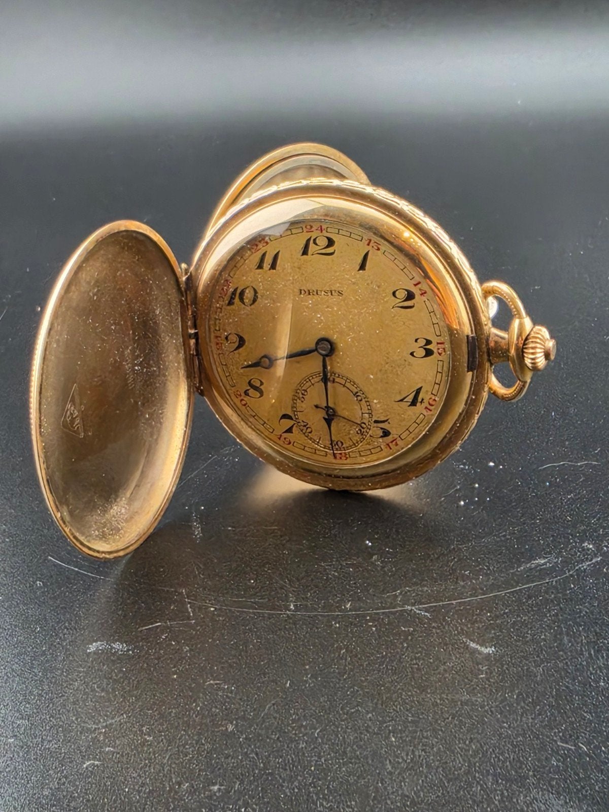 Drusus goud Verguld Zakhorloge - Klassiek en Elegant, Sieraden, Tassen en Uiterlijk, Overige merken, Overige materialen, Zakhorloge