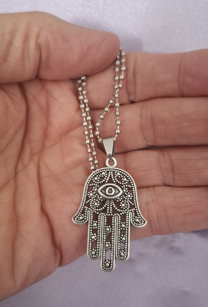 Hamsa of Hand van Fatima halskettinkje, Verzenden, Nieuw, Zilver, Overige materialen