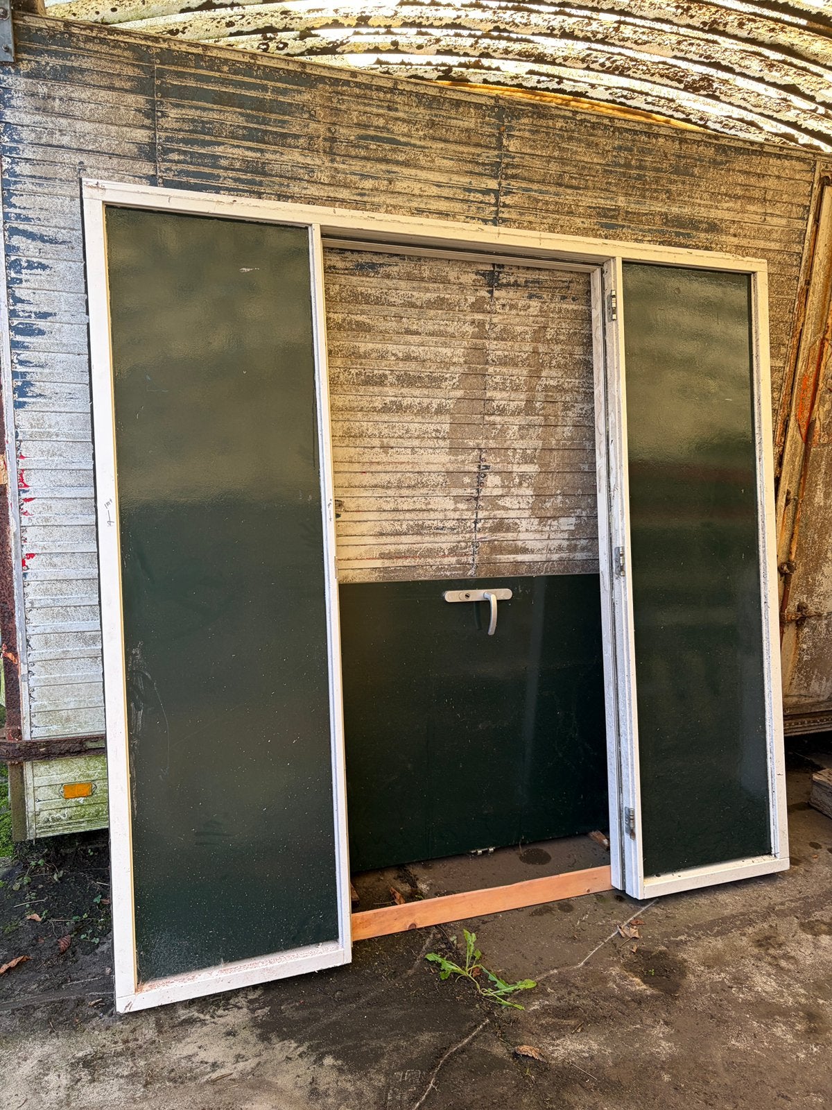 kozijn met deur en zijpanelen, Ophalen, Gebruikt, Deurkozijn, 150 tot 225 cm