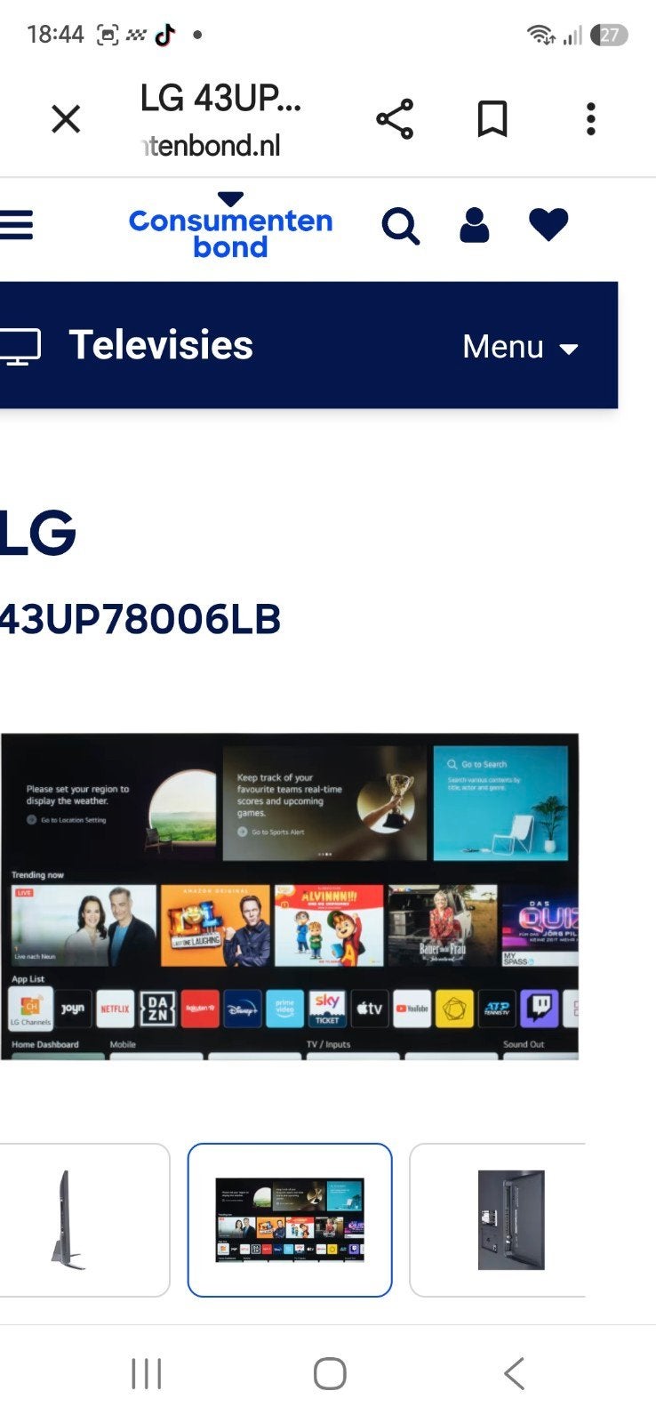 TE KOOP 4K ULTRA HD, Ophalen, 50 Hz, Zo goed als nieuw, 100 cm of meer