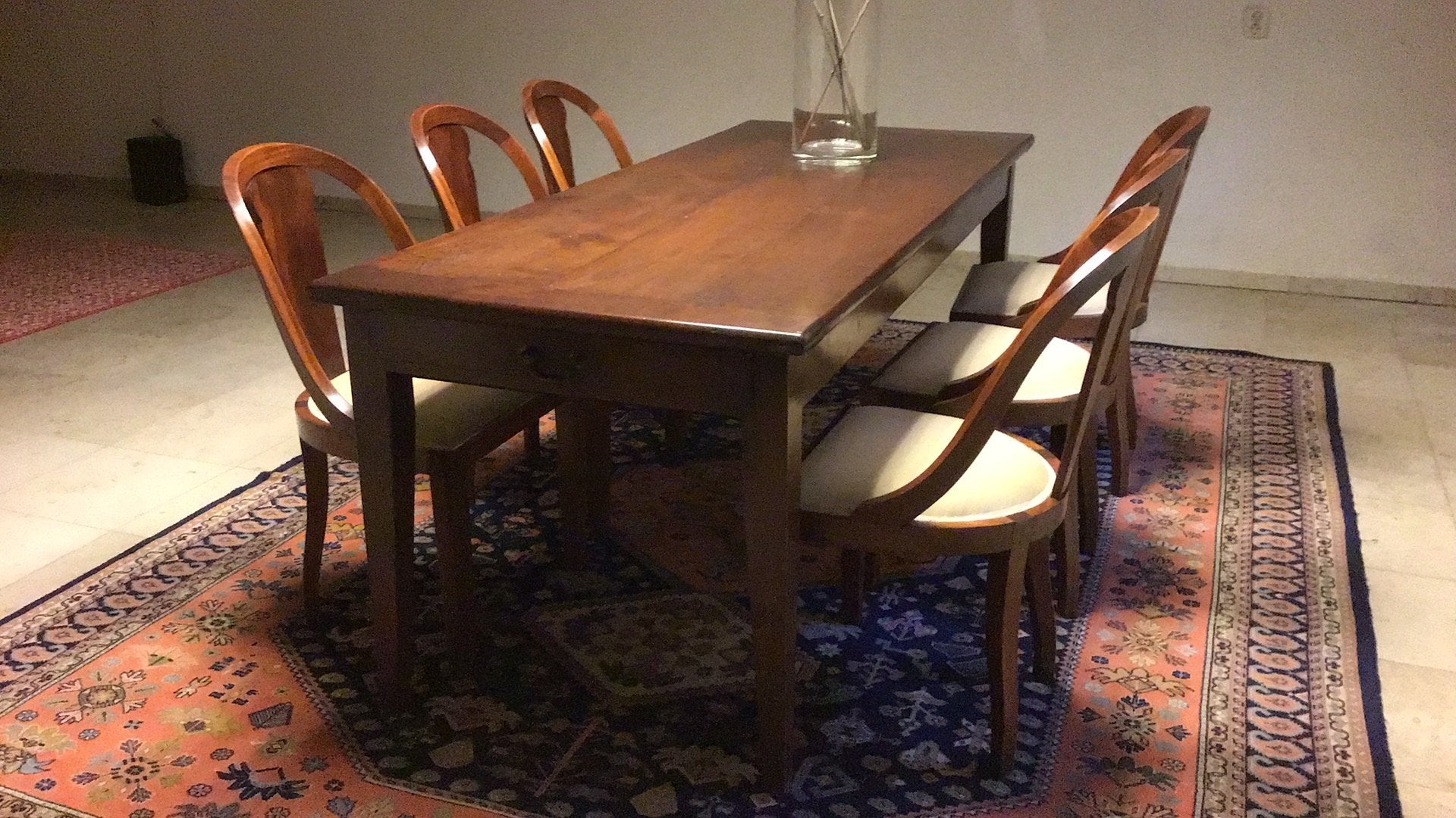 Houten eettafel met 6 stoelen, Ophalen