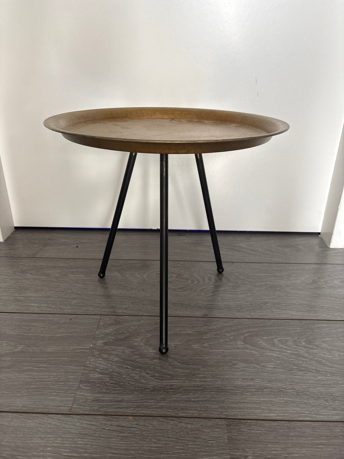 Vintage Bijzettafel met Messing, Ophalen, Minder dan 45 cm, Minder dan 55 cm, Gebruikt