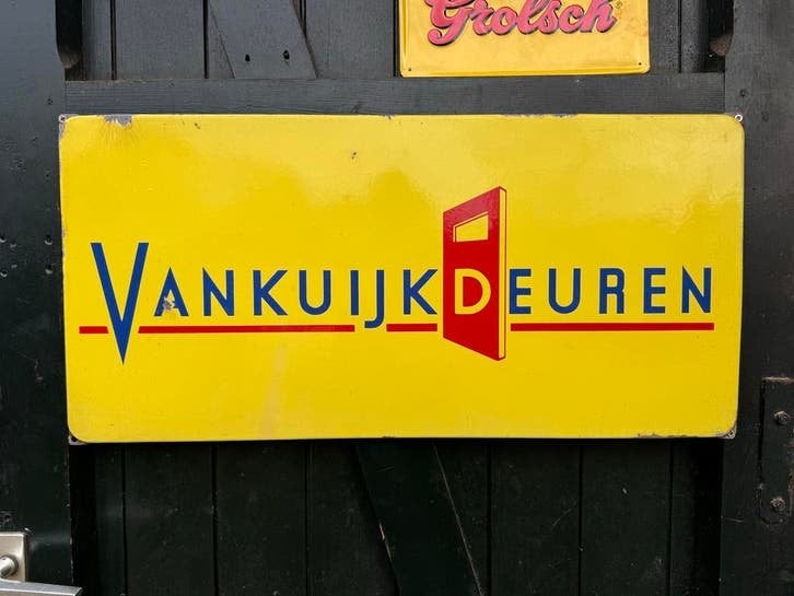 Vintage Vankuijk Deuren Emaille Reclamebord, Ophalen of Verzenden