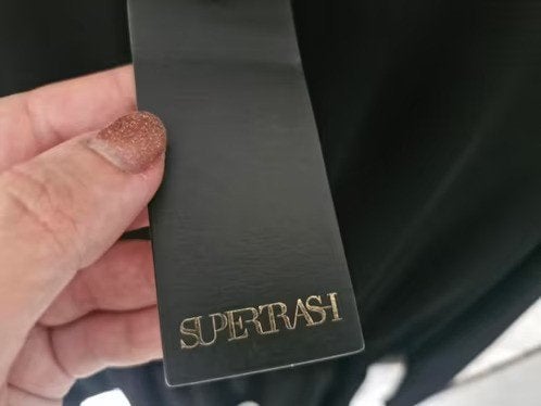 Nieuwe zwarte jurk Met hoge halslijn Maat L h3, Supertrash, Zwart, Maat 42/44 (L), Onbekend