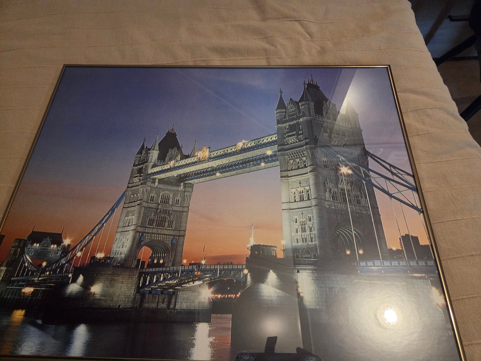 Tower Bridge Londen Canvas Schilderij, Ophalen, Zo goed als nieuw, 75 tot 100 cm, Schilderij