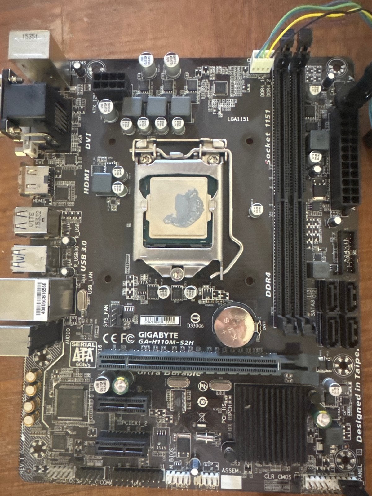 Gigabyte GA-H110M-S2H moederbord met Intel Pentium G4500, Computers en Software, Ophalen of Verzenden, Gebruikt, Intel, DDR4