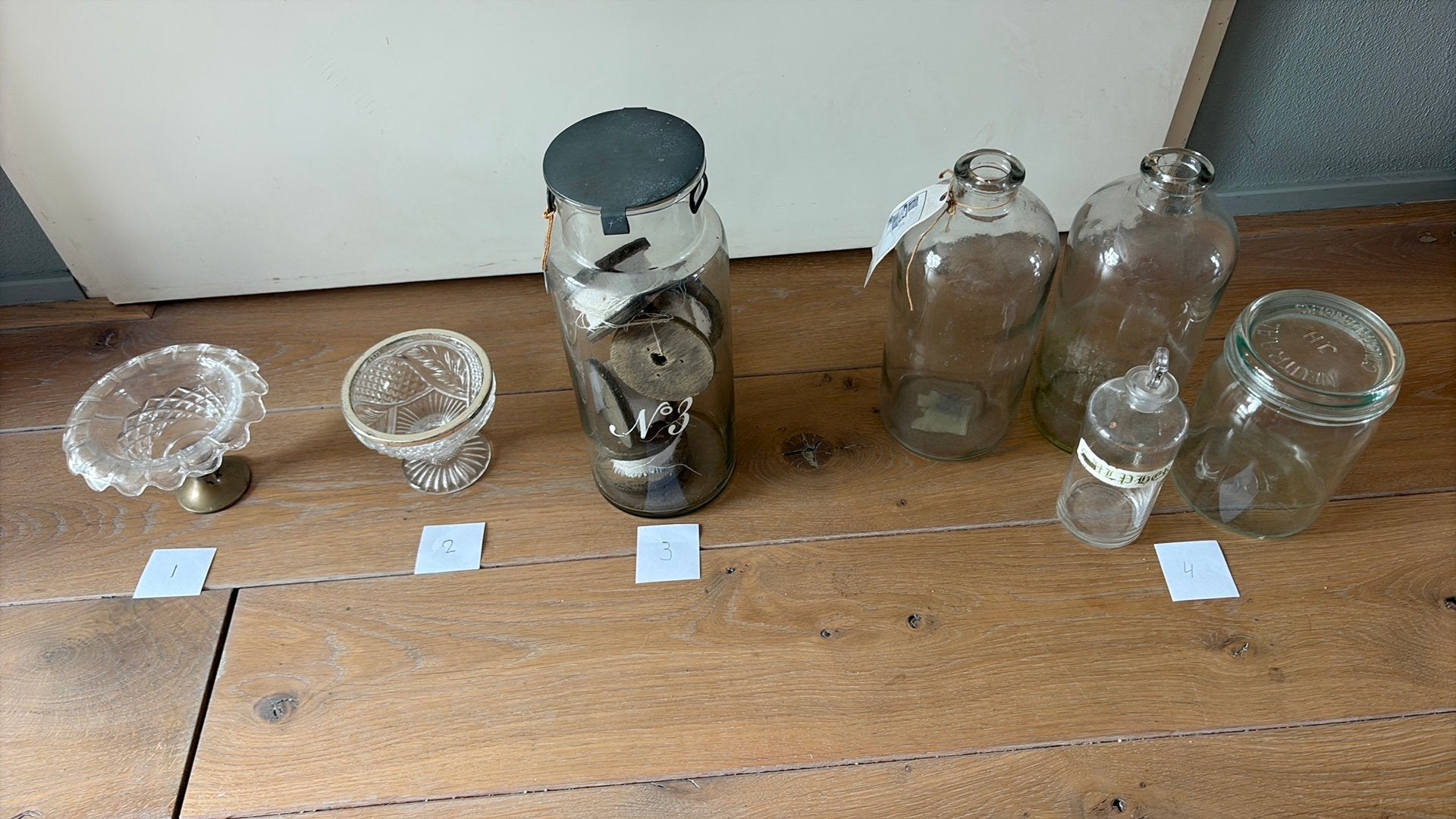 Glaswerk flessen, Ophalen of Verzenden, Gebruikt, Geschikt voor droogbloemen, Glas