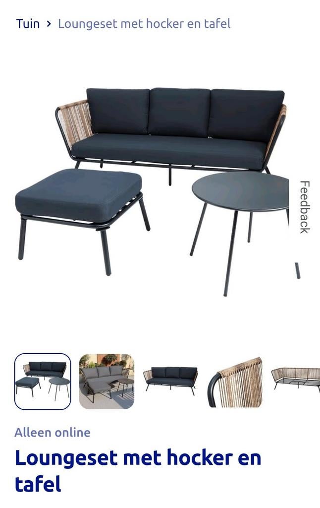 3 delige Tuinset van Action 100 euro, Ophalen, Gebruikt, Bank, 2 zitplaatsen