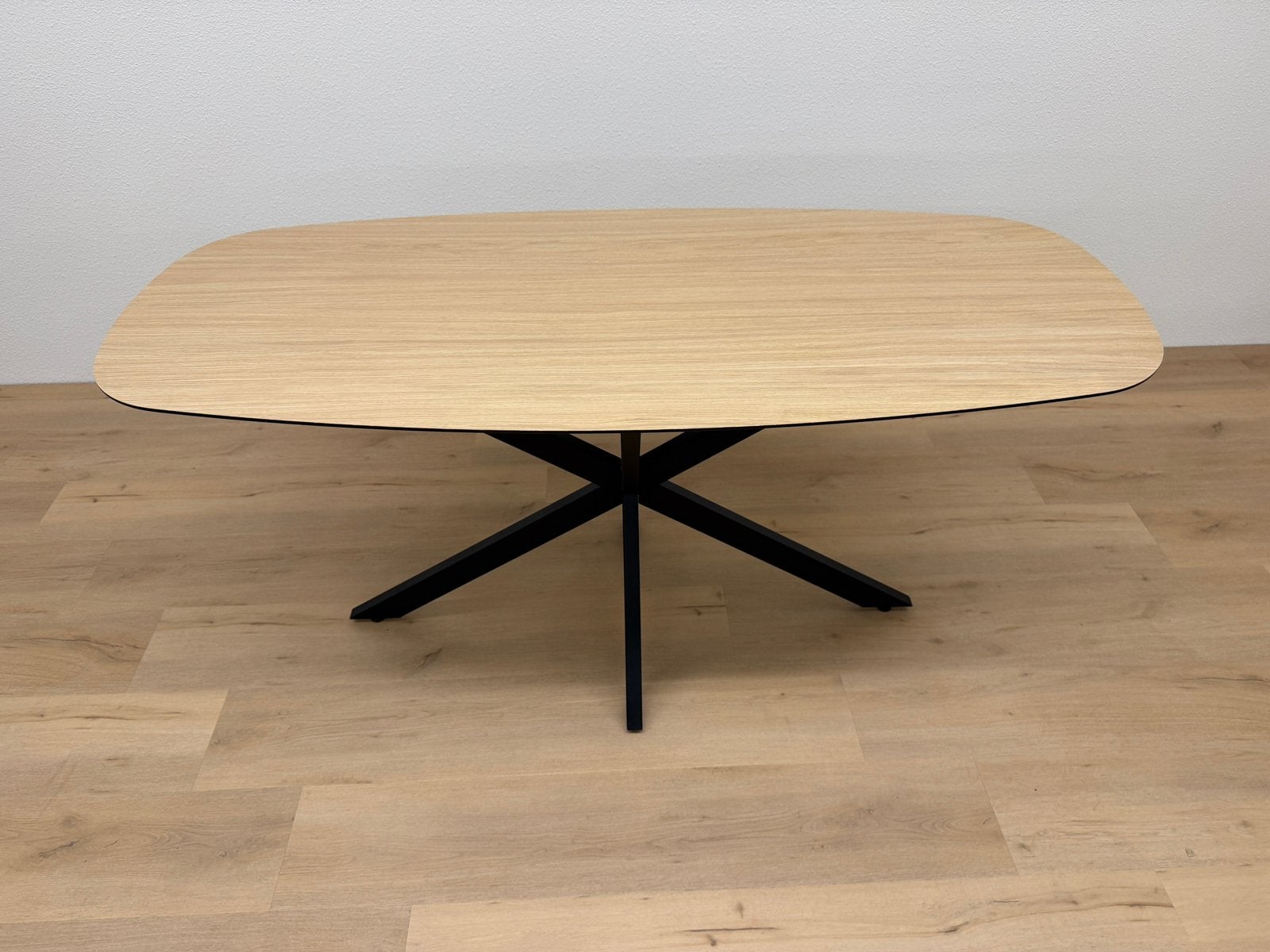 Deens ovale eettafel 160x70 - Eiken HPL - Direct Leverbaar, Huis en Inrichting, Zo goed als nieuw, 150 tot 200 cm, Ovaal, Info@betaalbaar-design.nl