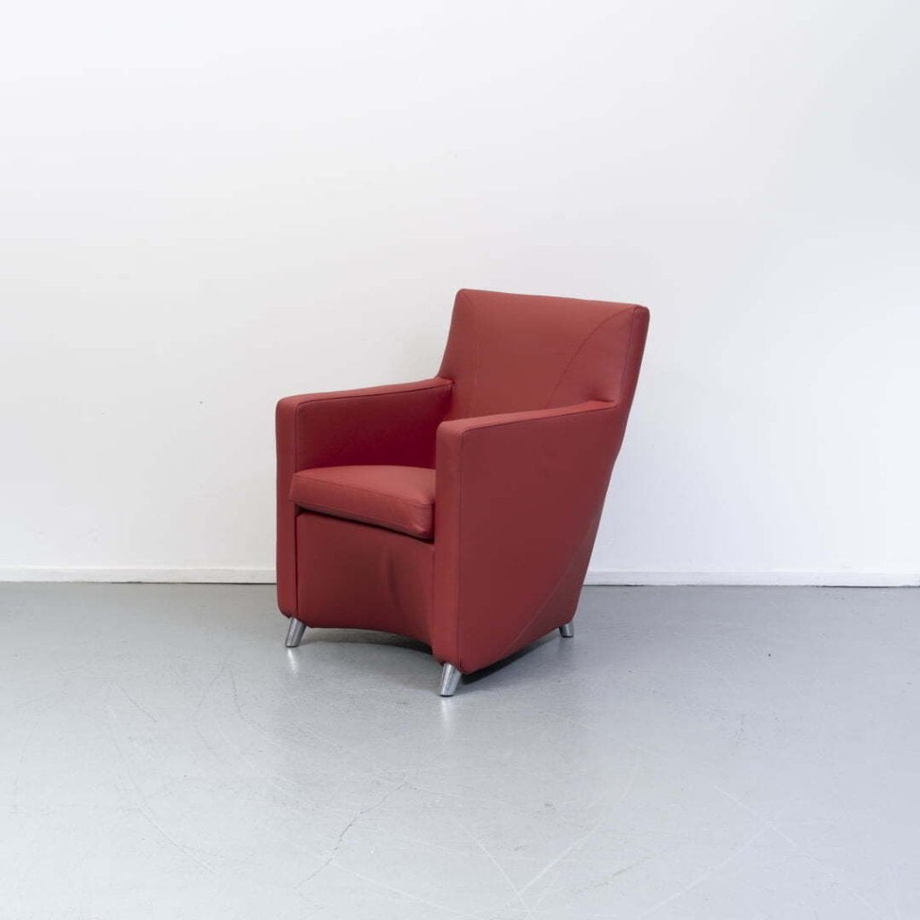 Leolux Dolcinea Fauteuil Rood Leer, Niet ingevuld, Nieuw, Niet ingevuld, Niet ingevuld