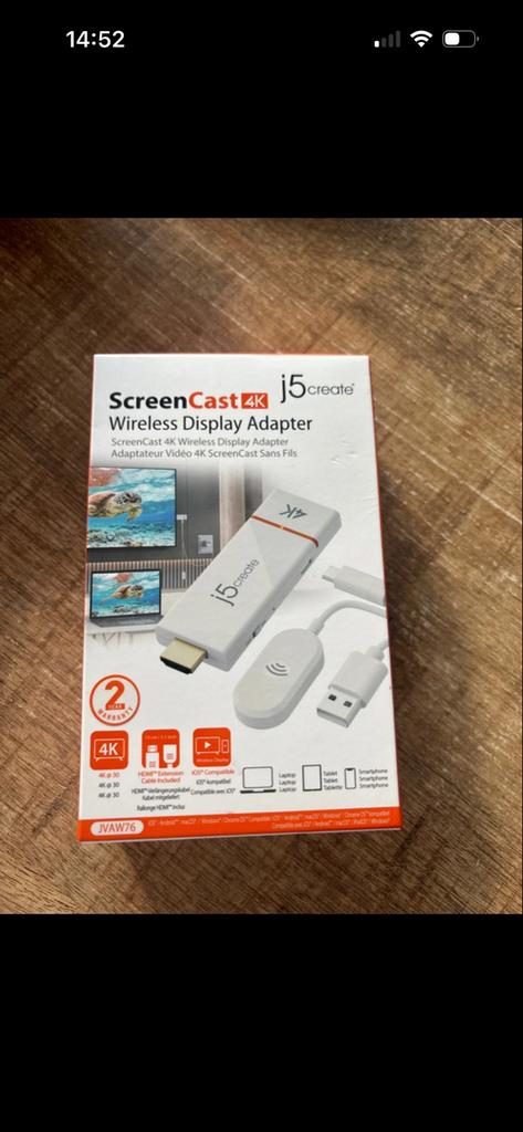 J5create ScreenCast 4K Draadloze Display Adapter JV AW76, Ophalen of Verzenden, Nieuw