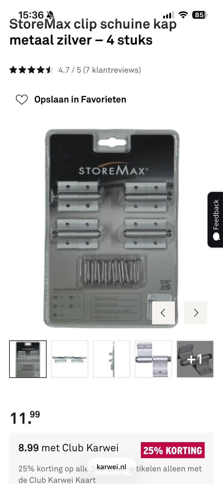 Storemax schuine wand clips, Ophalen of Verzenden, Gebruikt