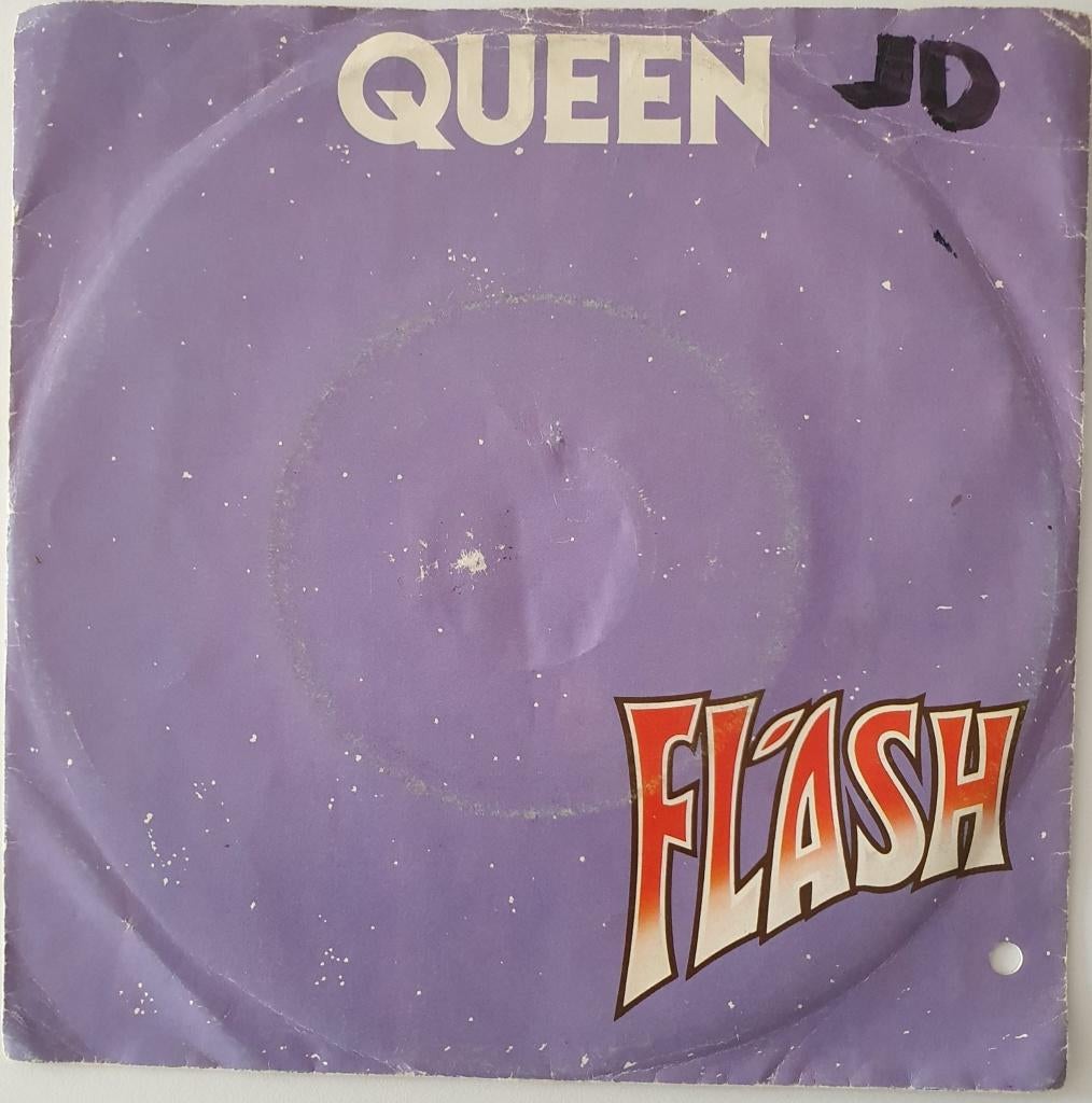 Queen - Flash, Cd's en Dvd's, Vinyl Singles, Gebruikt, Beschermende buitenhoes, Fotohoes, Single, 1980 - 1989, Pop, 7 inch, Verzenden