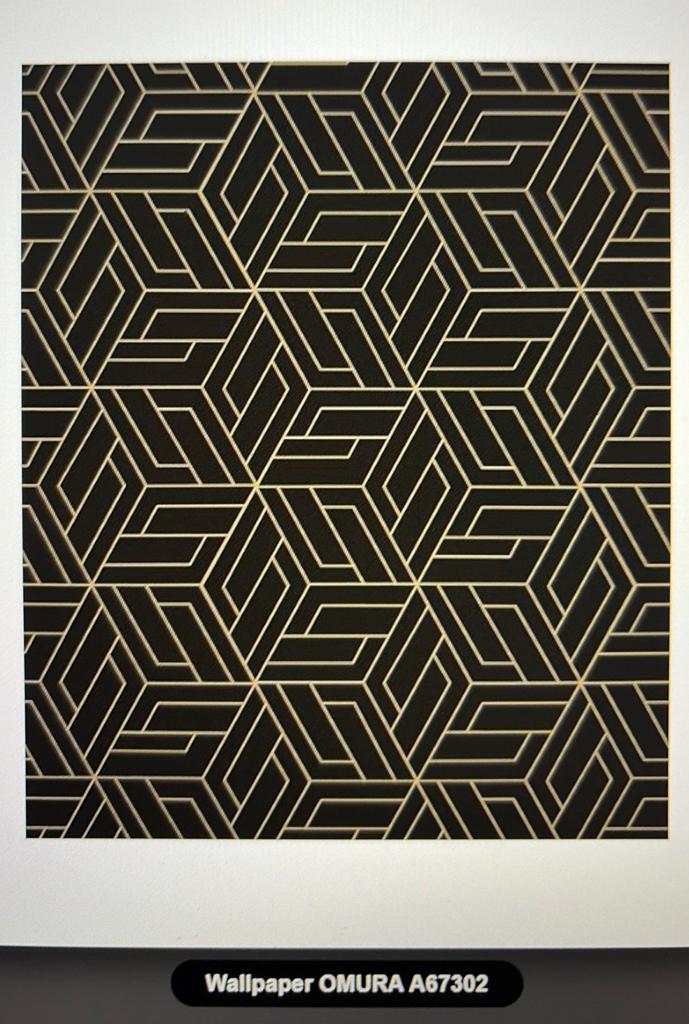 7 nieuwe rollen Vertical art vliesbehang a67302 zwart goud, Ophalen of Verzenden