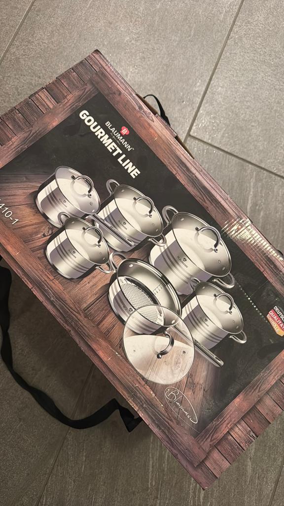 Pannenset Blaumann, Huis en Inrichting, Keuken | Potten en Pannen, Ophalen, Nieuw, Rvs, Pannenset