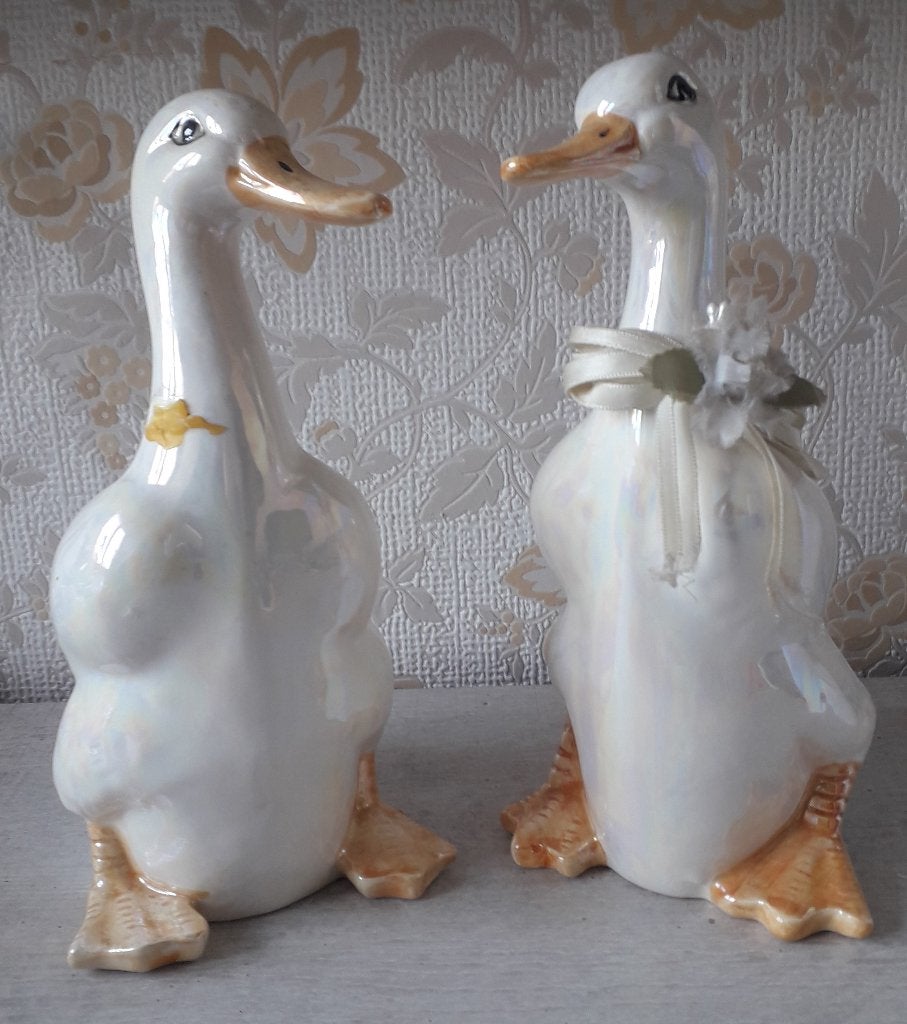 eenden paartje, Ophalen of Verzenden, Gebruikt, Vogel, Beeldje of Figuurtje