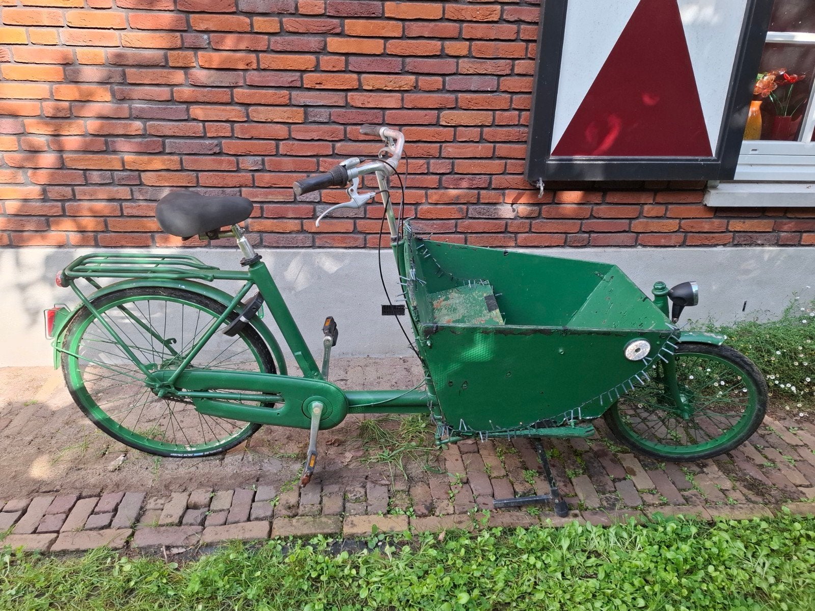 Groene bakfiets - opknapper! van Bakfiets punt NL, Fietsen en Brommers, Fietsen | Bakfietsen, Ophalen, Gebruikt