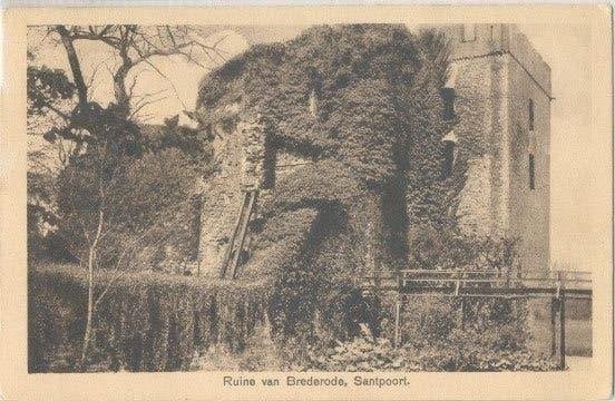 Santpoort, 3 x Ruïne van Brederode, Verzenden, 1920 tot 1940, Gelopen