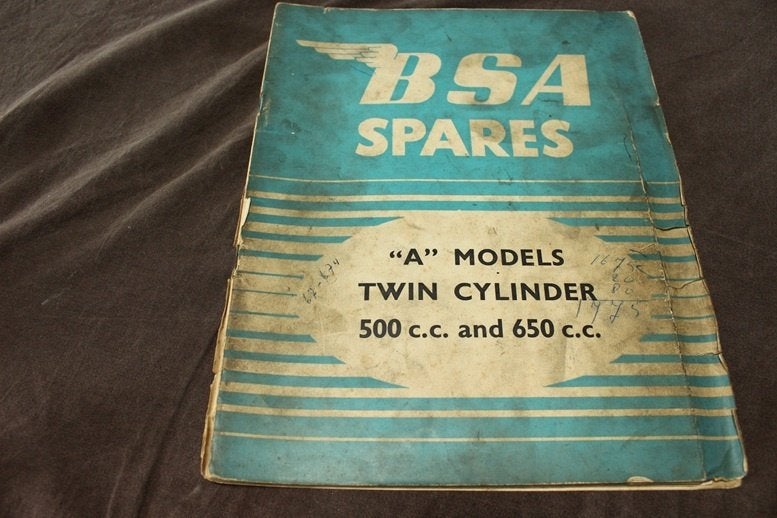BSA A7 A10 models 500cc & 600cc Twins 1958 parts list, Ophalen of Verzenden, Overige merken
