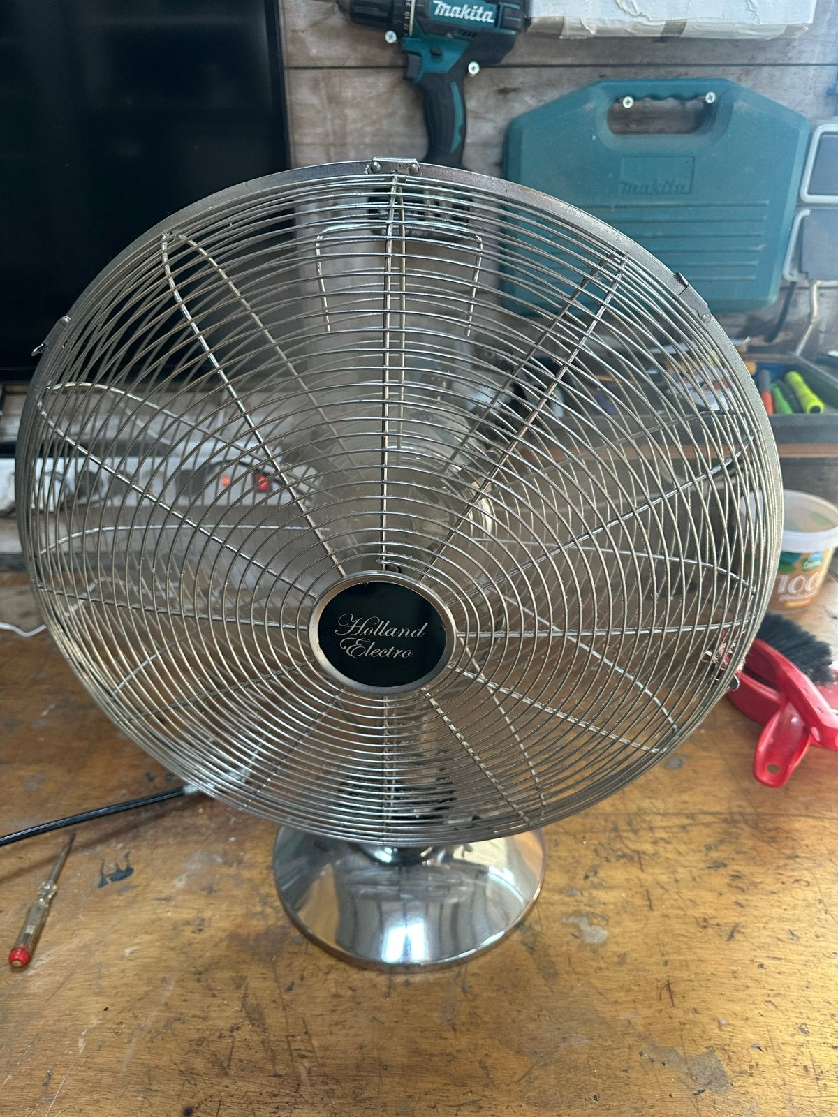 Tafelventilator Holland Electro HVTF-1640HCH 40cm 45W, Witgoed en Apparatuur, Ophalen, Gebruikt, Tafelventilator