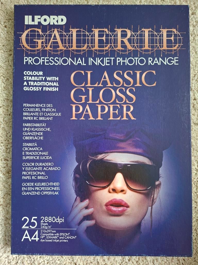 Ilford Galerie Classic Gloss Paper A4 - 23 vellen, A4, Ilford, Nieuw, Glanzend