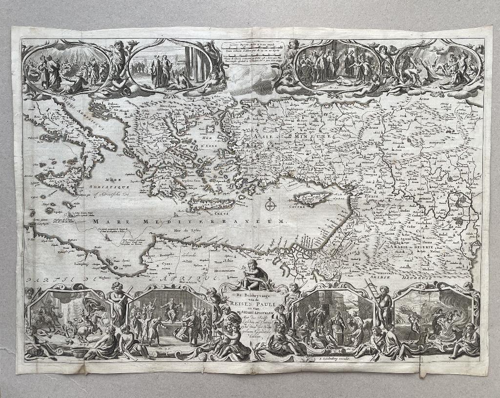 Bijbelse landkaart| Jacob Lindenberg | Zendingsreizen | 1702, Gelezen, Jakob Lindenberg, Overige gebieden, Voor 1800