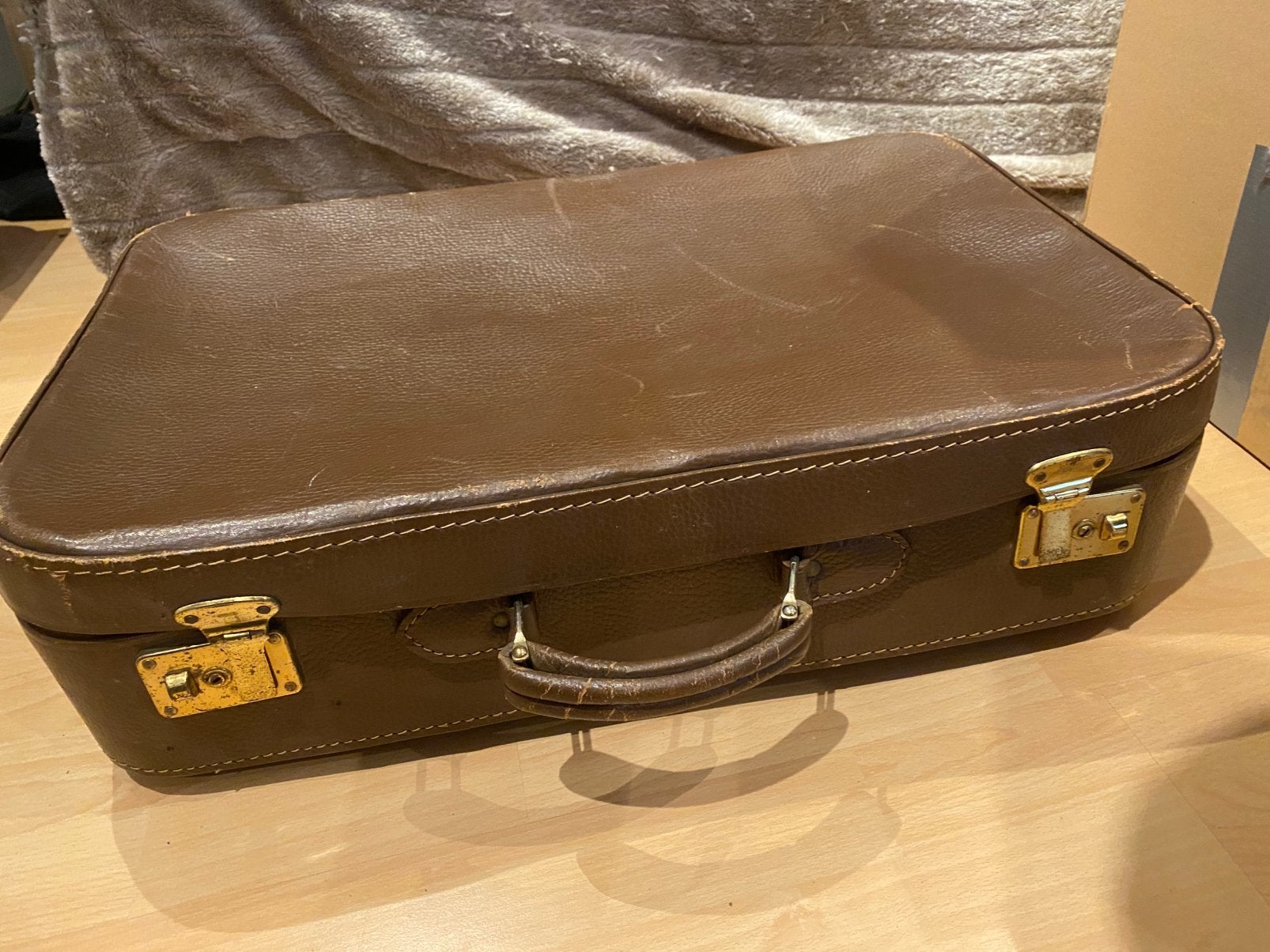 Vintage bruin lederen koffer Helemaal werkens en heel!, Ophalen