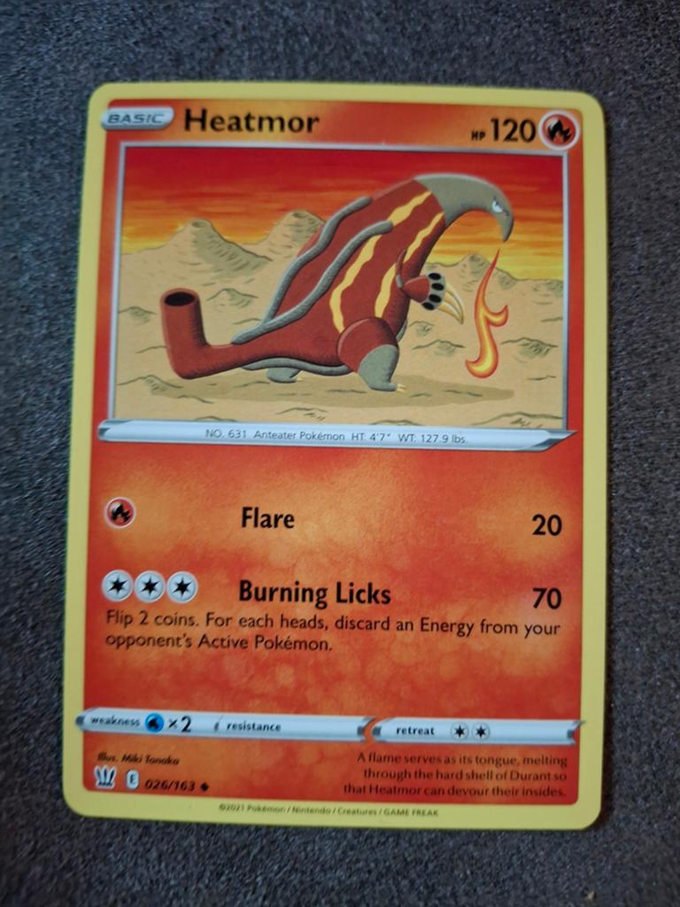 Heatmor Pokémon Kaart - Losse Kaart, Ophalen of Verzenden, Zo goed als nieuw, Losse kaart
