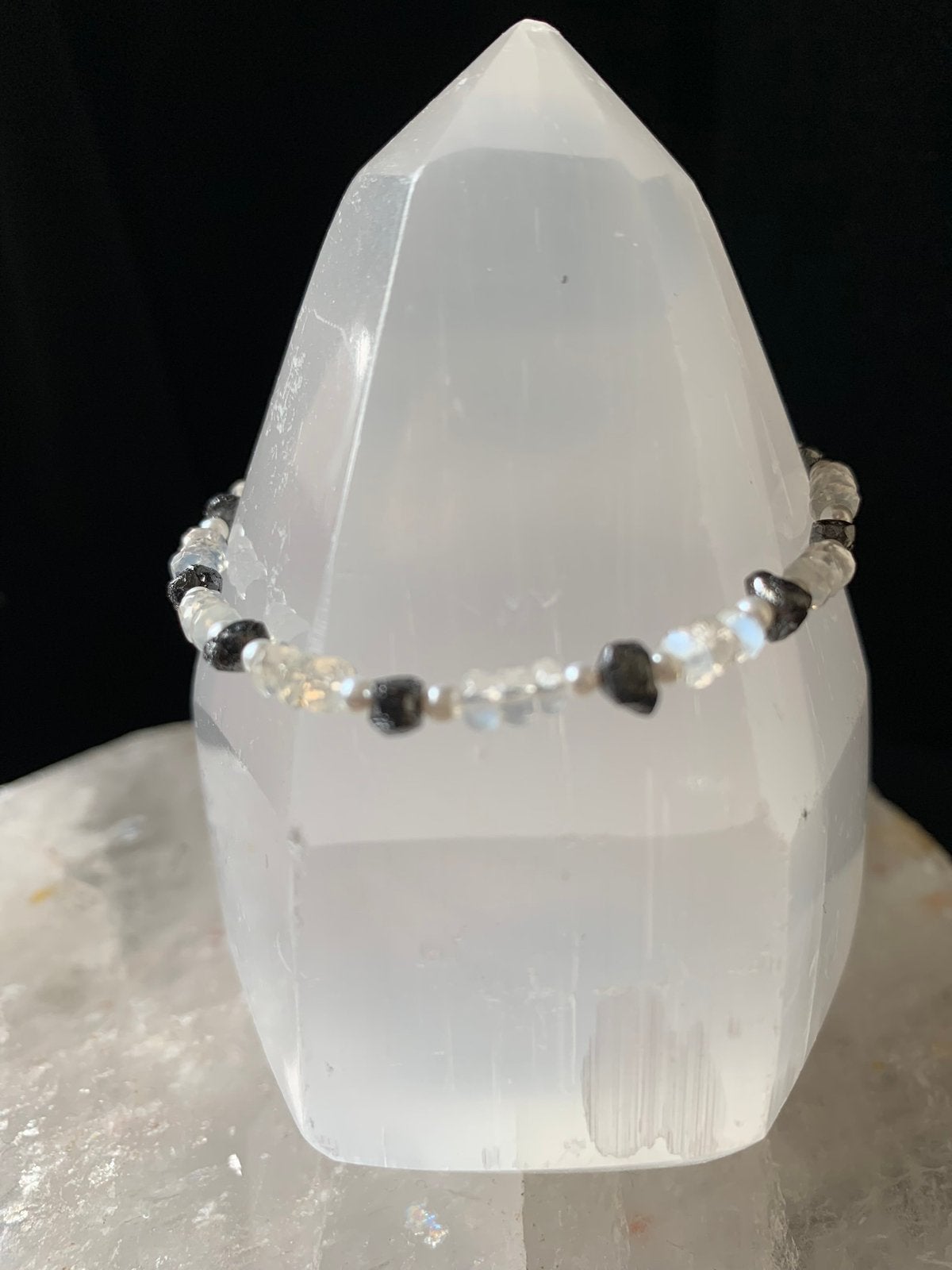 Diamant ruw Labradoriet wit geluk beschermt zeldzaam uniek, Met bedels of kralen, Blauw, Magnolia11, Nieuw