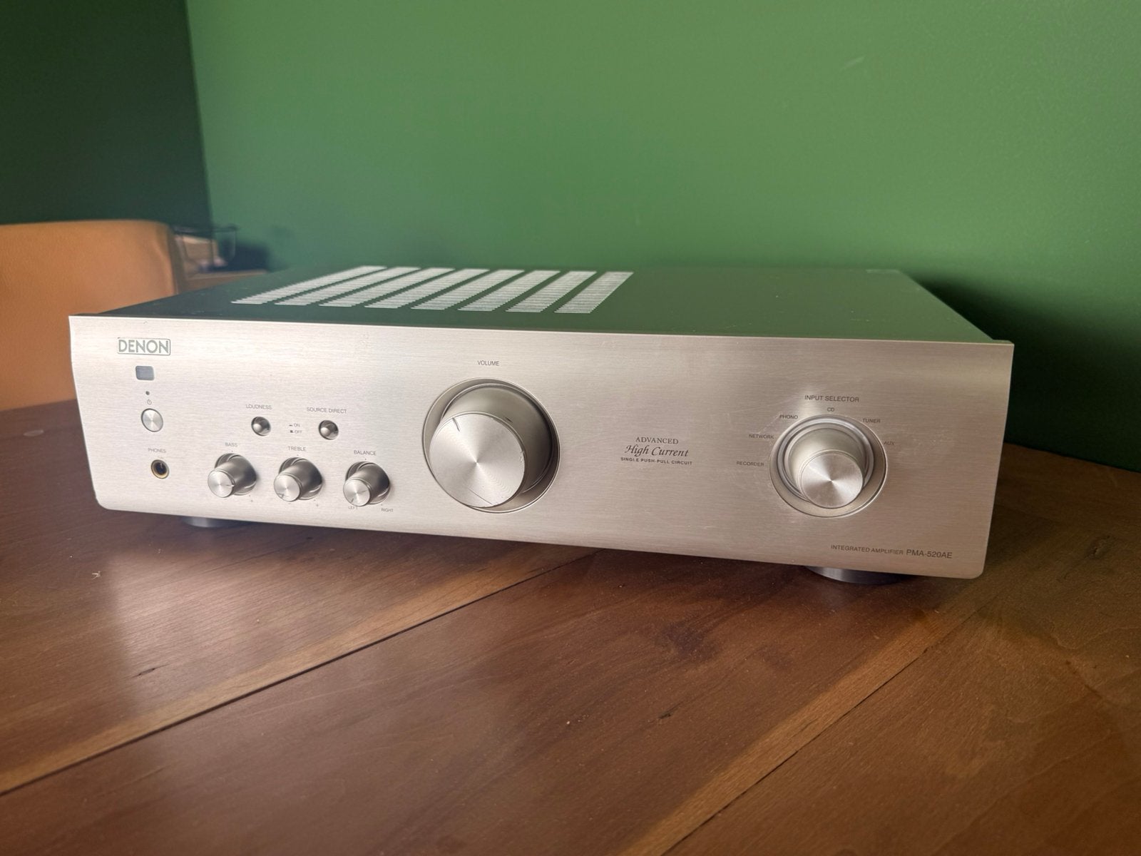 Denon PMA-520AE Stereo Versterker (Premium Silver), Denon, Ophalen of Verzenden, Zo goed als nieuw, 60 tot 120 watt