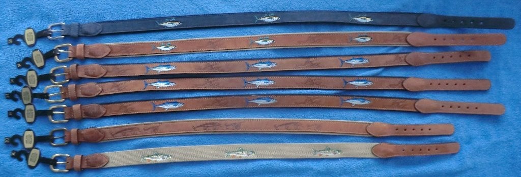 6 stuks Leren heren riem nieuw, ZEPPELIN, met VIS afbeelding, Bruin, Ophalen of Verzenden, Riem of Ceintuur, Zeppelin