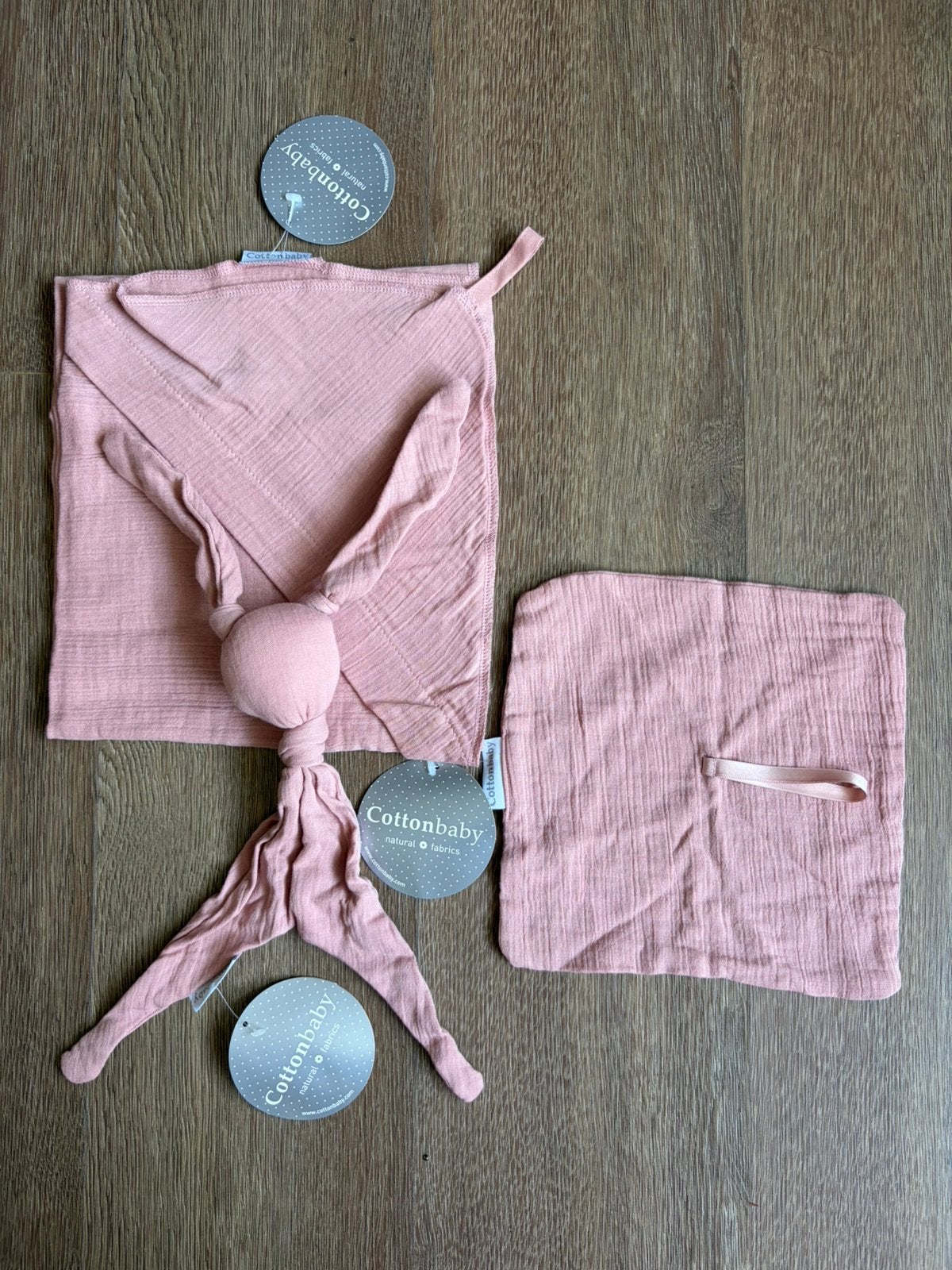 Oudroze cottonbaby badcape knuffel speendoek, Ophalen of Verzenden, Zo goed als nieuw