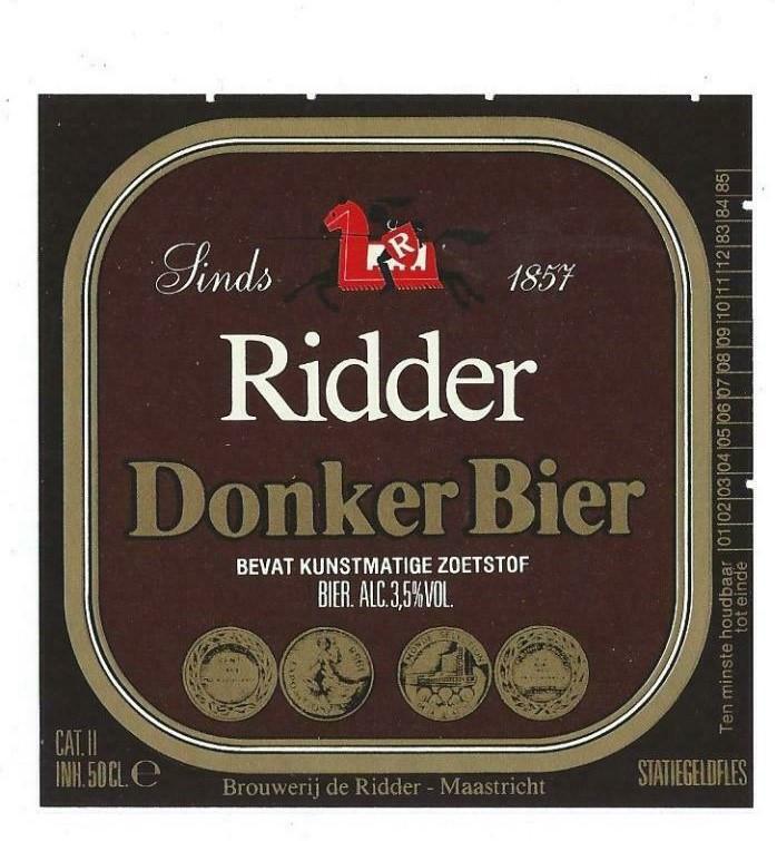Ridder brouwerij Maastricht etiketten jaren 80, Verzamelen, Biermerken, Ophalen of Verzenden, Nieuw, Overige typen, Overige merken