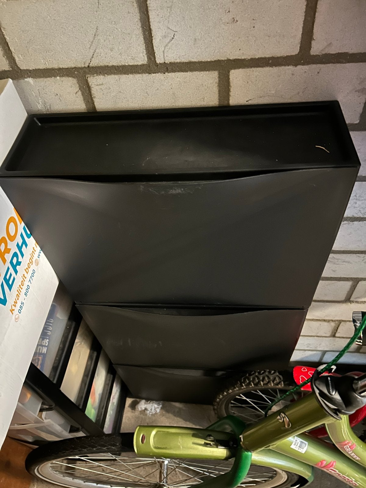 Zwarte schoenenkasten ikea 3 stuks, Huis en Inrichting, Ophalen, Gebruikt