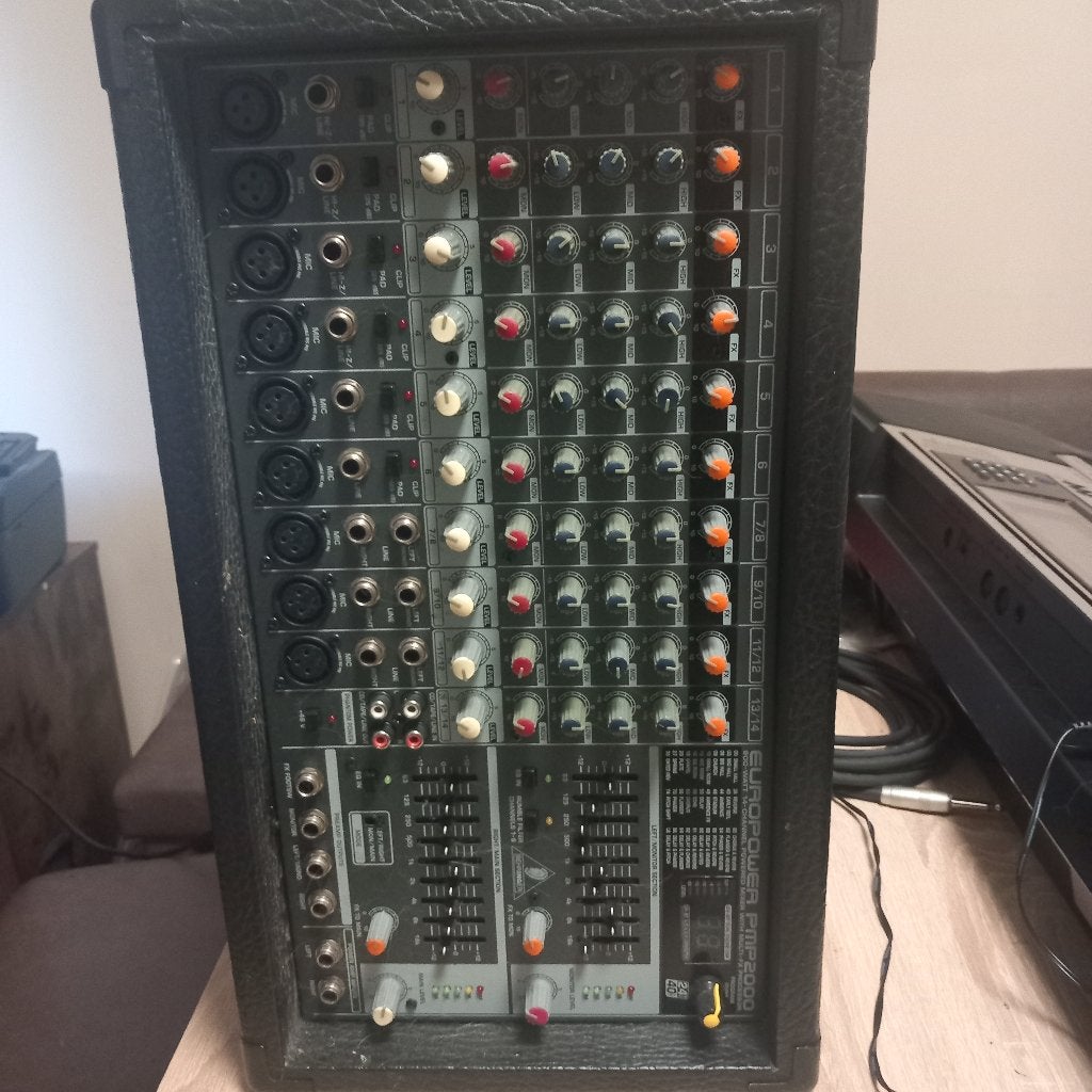 Mengpaneel Behringer Europower PMP2000, Ophalen, Gebruikt, 10 tot 20 kanalen, Microfooningang