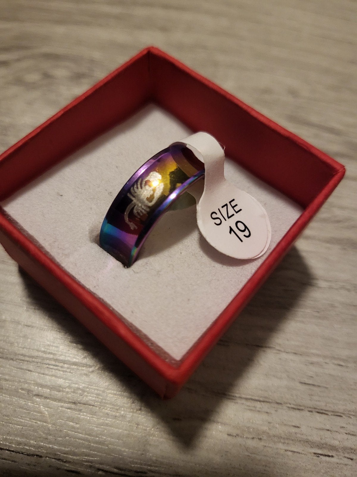 Nieuwe Regenboog Ring Maat 19 met Schorpioen Design, Overige kleuren, IJzer of Staal, 19 tot 20, Nieuw
