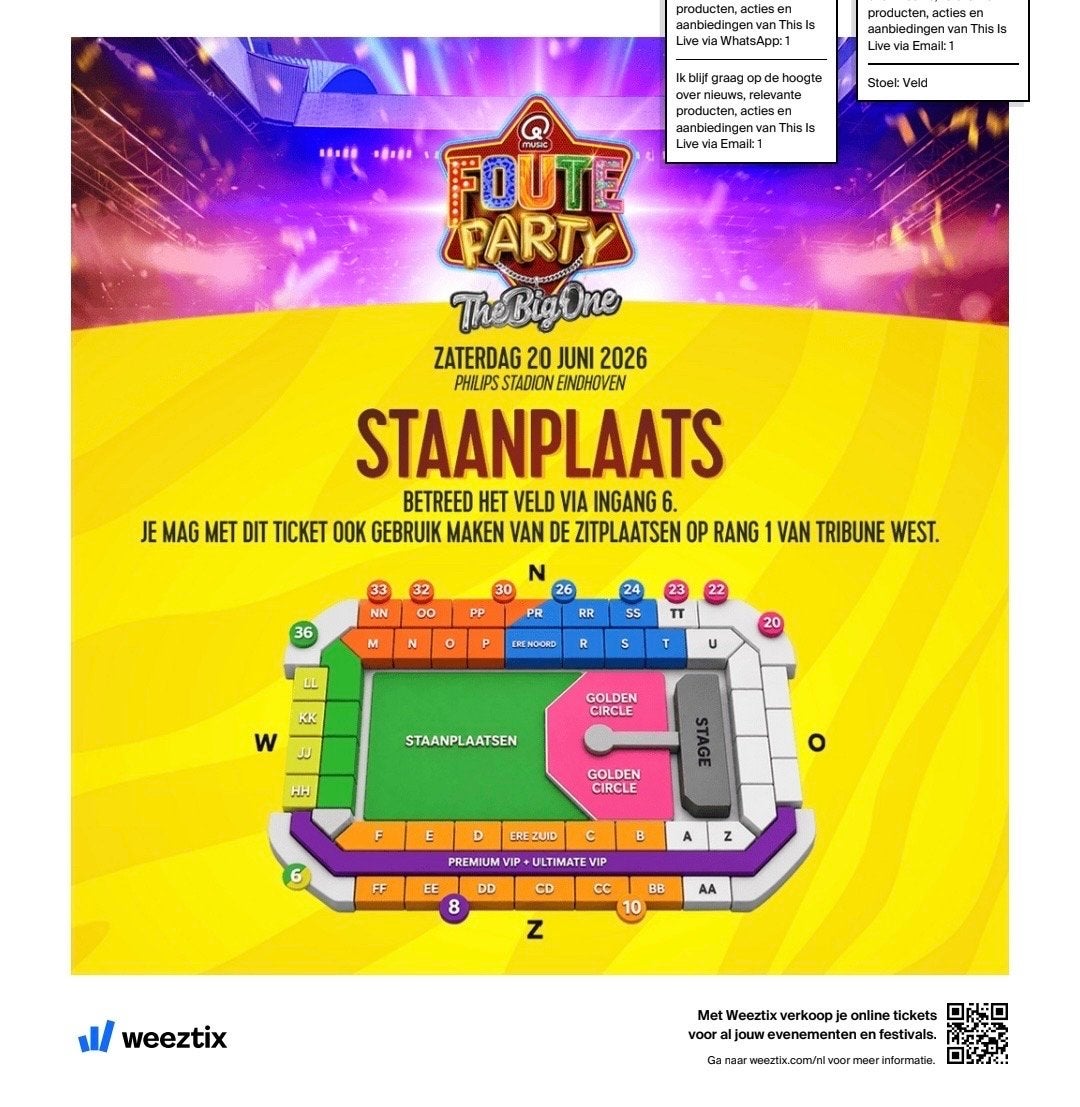 Foute party staan plaats!, Eén persoon
