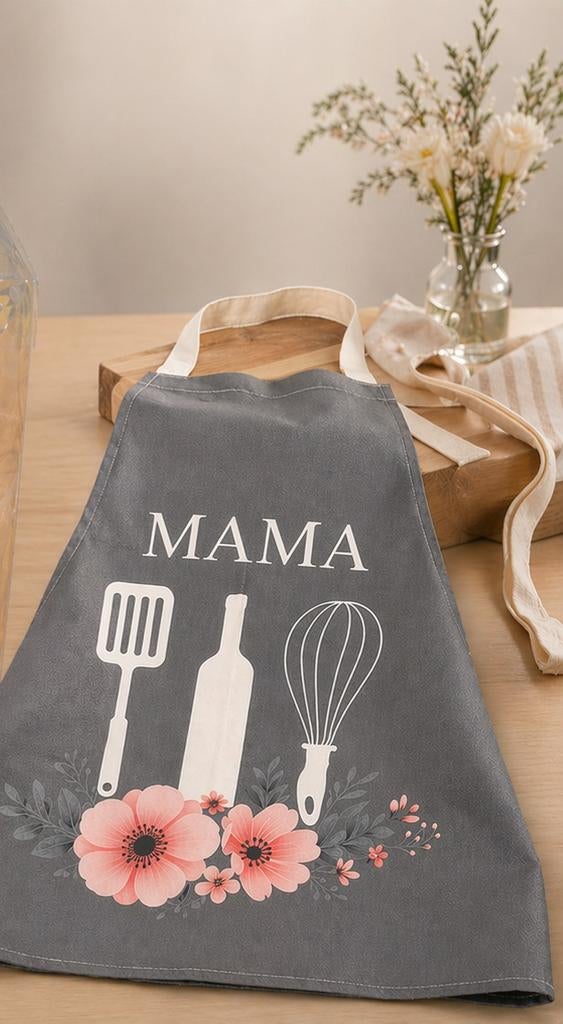 Schort 'Mama' keuken, Ophalen of Verzenden, Nieuw, Grijs, Schort