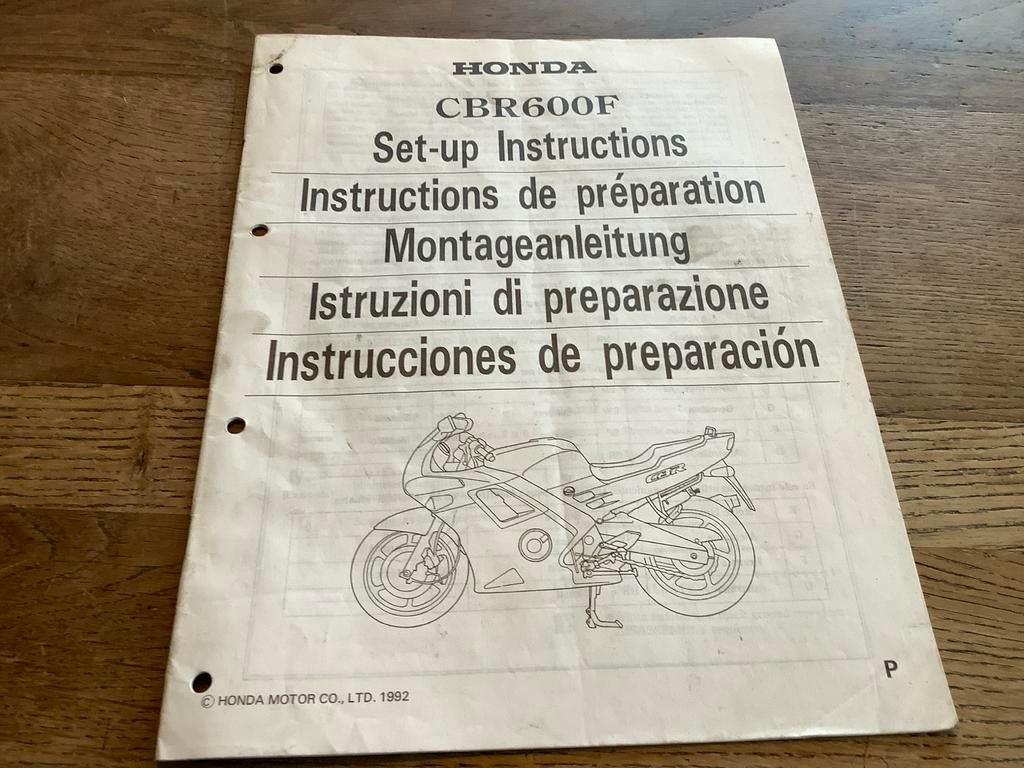 Honda CBR600F Handleiding - 1992, Motoren, Handleidingen en Instructieboekjes, Verzenden, Honda