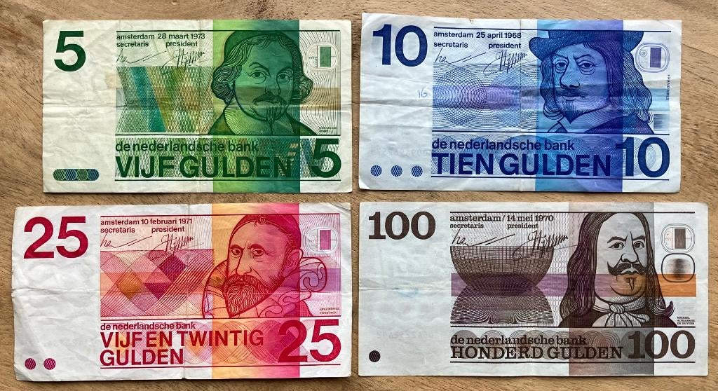 setje erflaters 5, 10, 25 en 100 gulden, Ophalen, 100 gulden, Setje