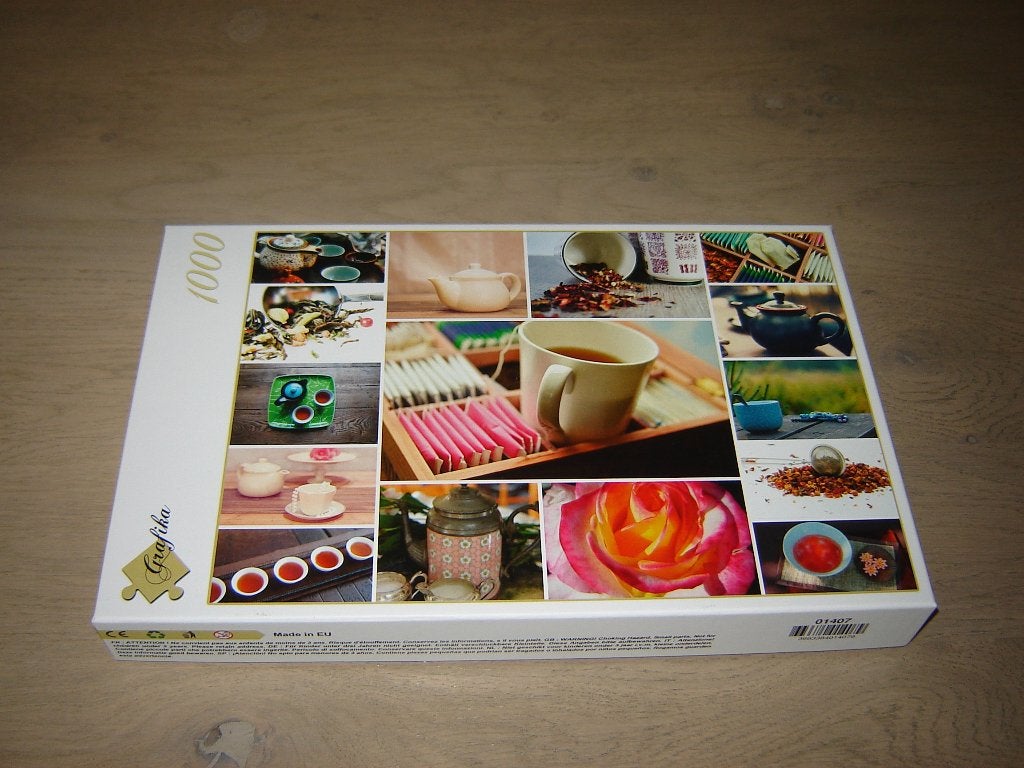 Puzzel Grafika COLLAGE - TEA 1000 st., Hobby en Vrije tijd, Ophalen of Verzenden, 500 t/m 1500 stukjes, Zo goed als nieuw, Legpuzzel
