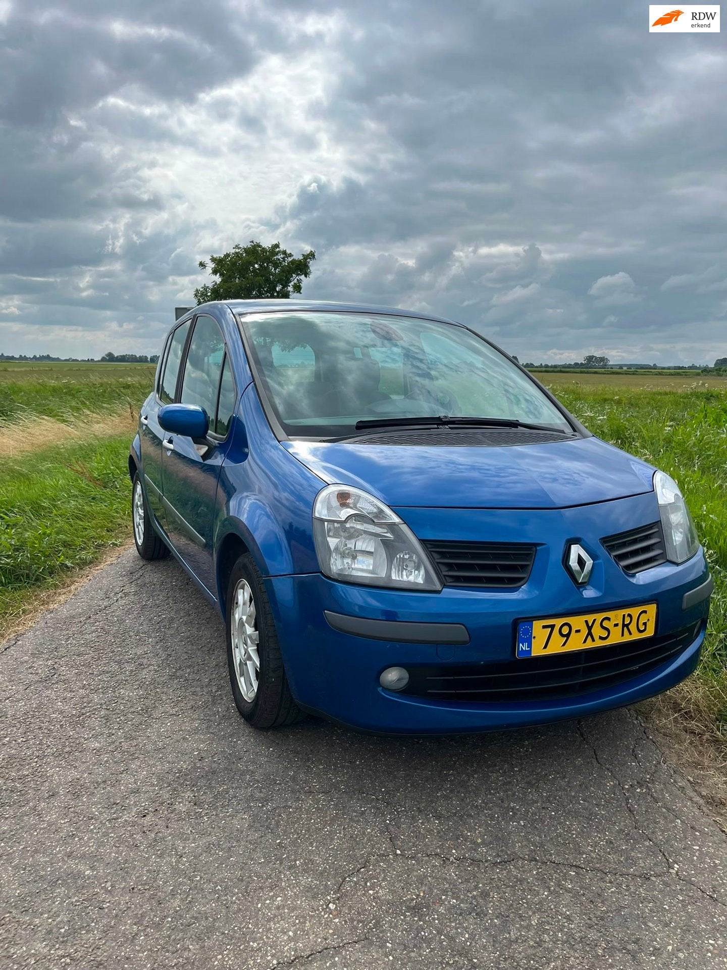 Renault Modus 1.6-16V Dynamique Automaat / trekhaak / parkee, Auto's, Renault, Lichtsensor, Gebruikt, 4 cilinders, Blauw