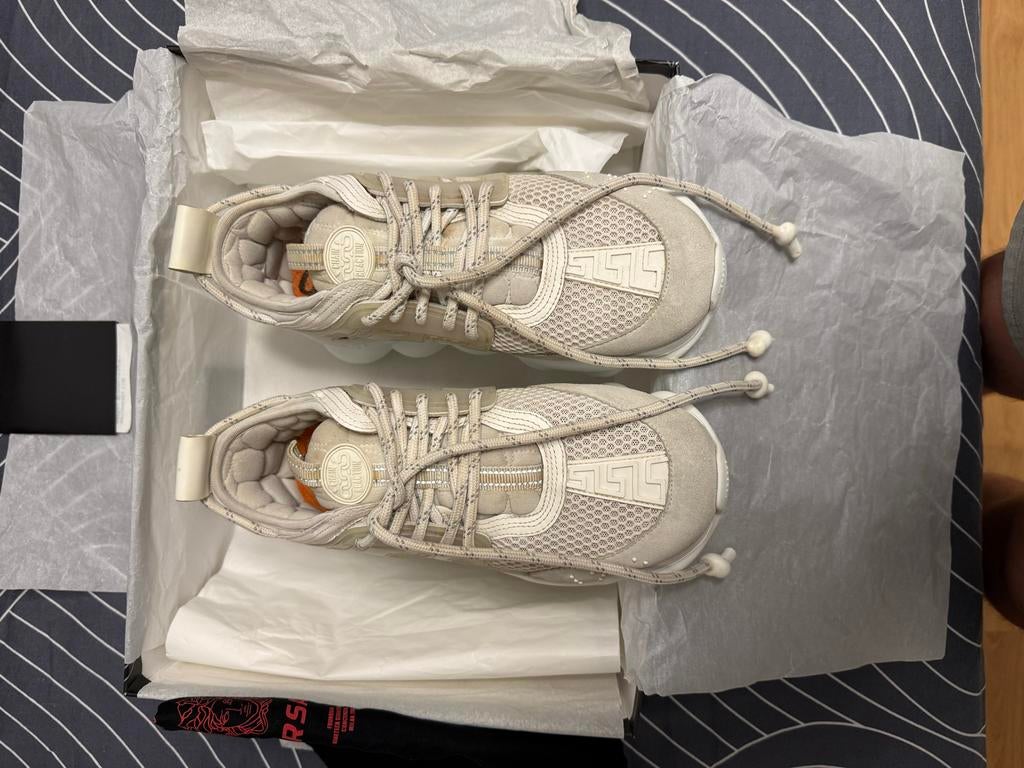Versace Chain Reaction sneakers maat 39 met doos en bon, Wit, Ophalen of Verzenden, Sneakers of Gympen, Gedragen